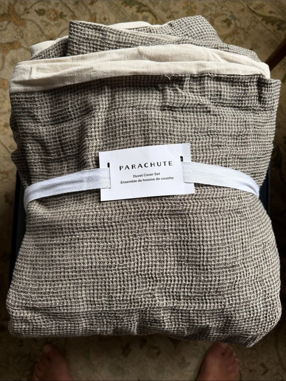 Parachute Waffle Duvet Cover Set in Natural Beige - New with Tags